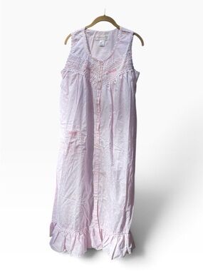 Vintage Moon Dance Sleeveless Pink Chintz Romantic Lace Nightgown Sz L
